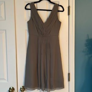 J Crew Louisa Dress Silk Chiffon Sleeveless 47993 Grey Wedding NEW